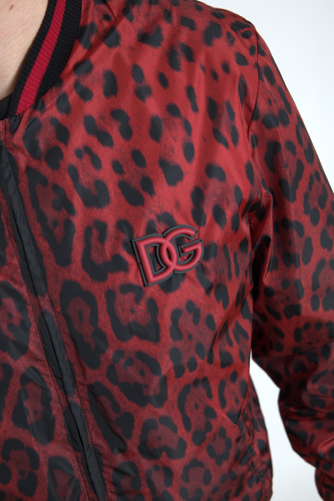 Dolce &amp; Gabbana Veste courte bomber léopard rouge