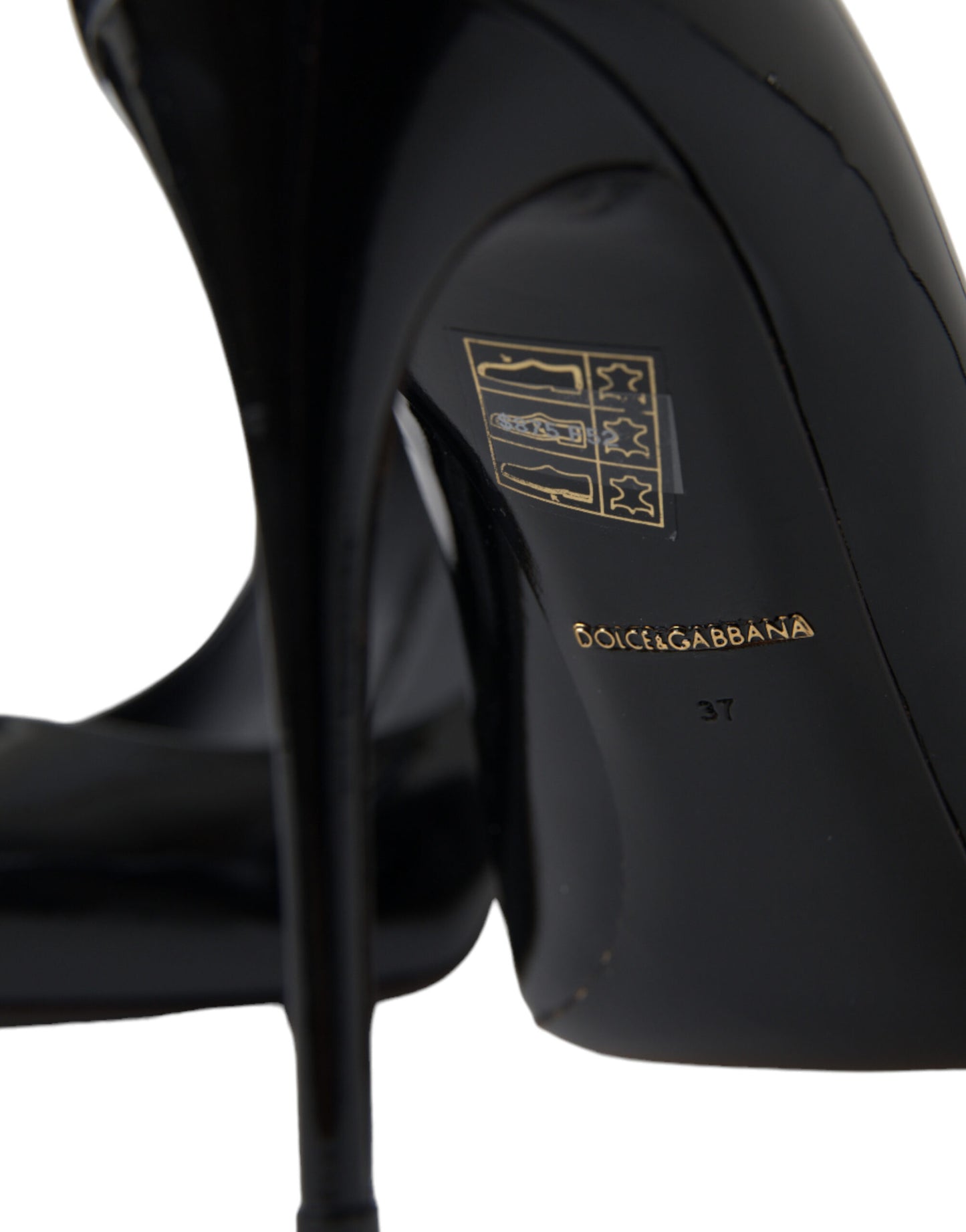 Dolce &amp; Gabbana Escarpins en cuir verni noir à talons