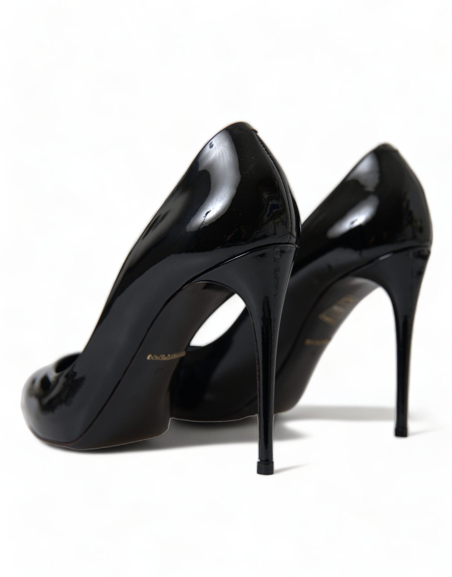 Dolce &amp; Gabbana Escarpins en cuir verni noir à talons