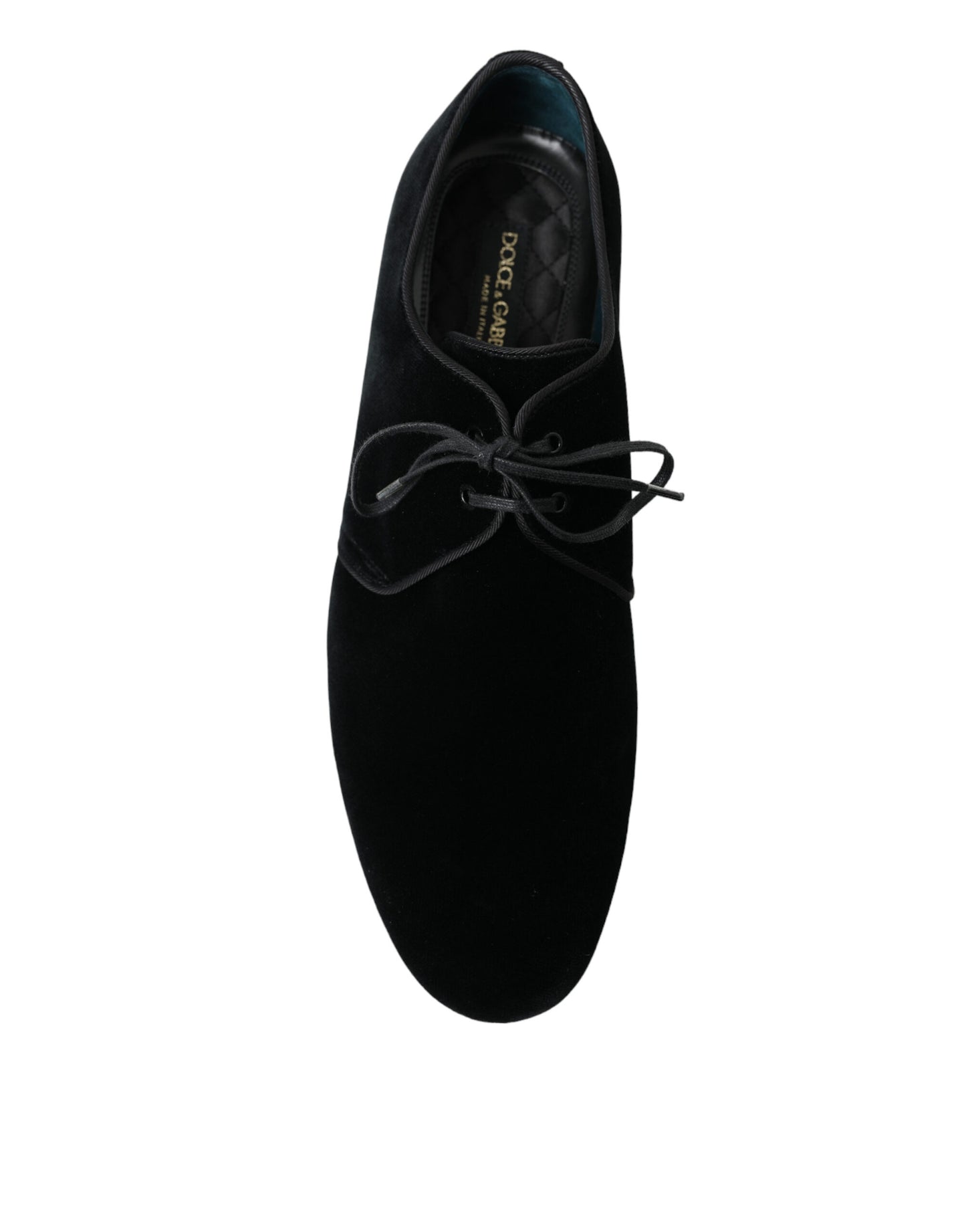 Dolce &amp; Gabbana Chaussures habillées derby formelles à lacets en velours noir