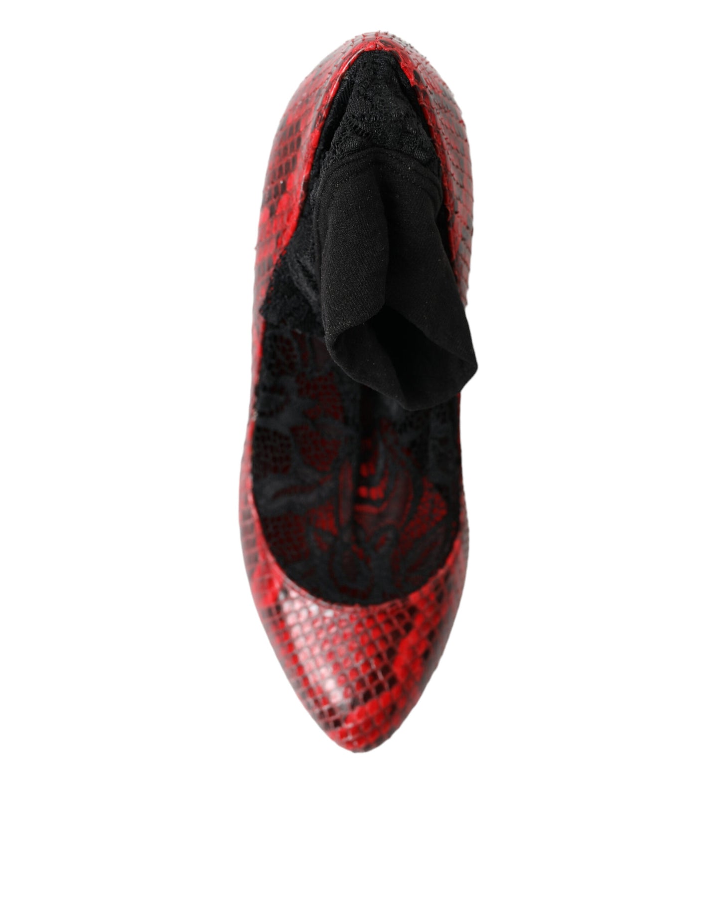 Dolce &amp; Gabbana Chaussettes en dentelle en cuir rouge Ayers Escarpins Chaussures