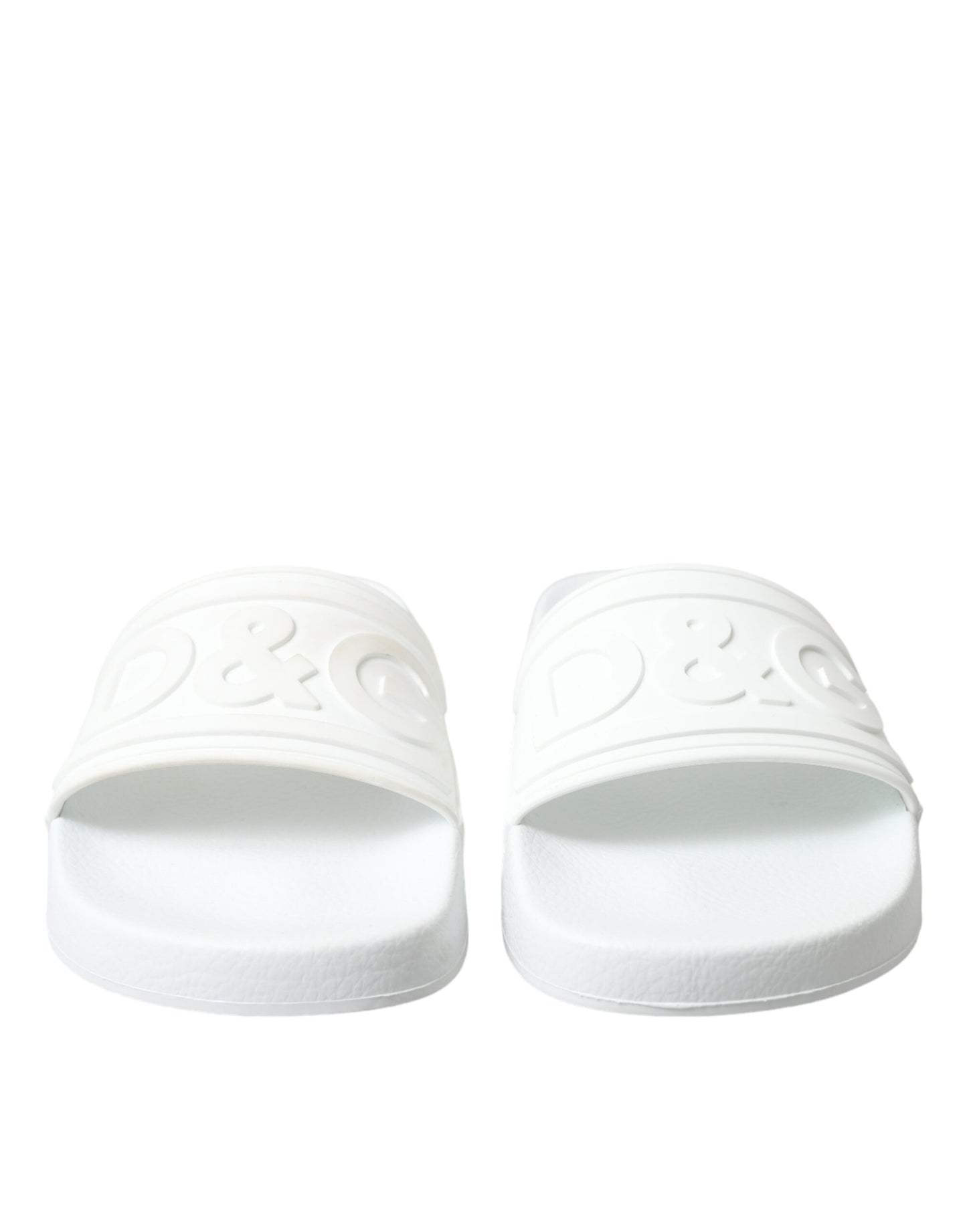 Dolce &amp; Gabbana Sandales en caoutchouc blanc Diapositives Chaussures de plage