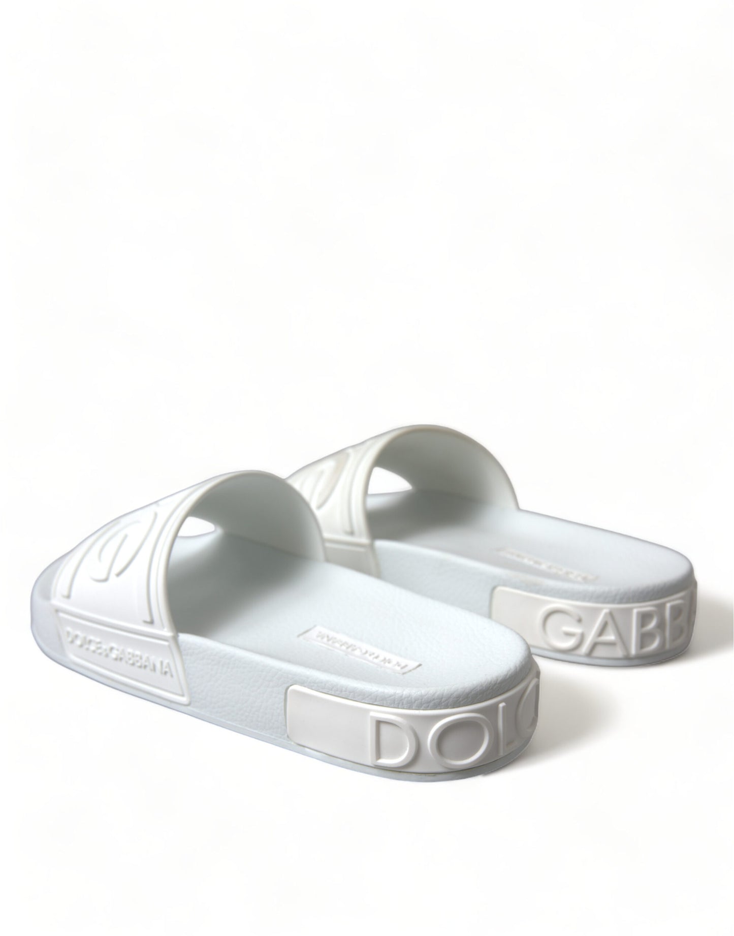 Dolce & Gabbana Elegant White Logo Slides