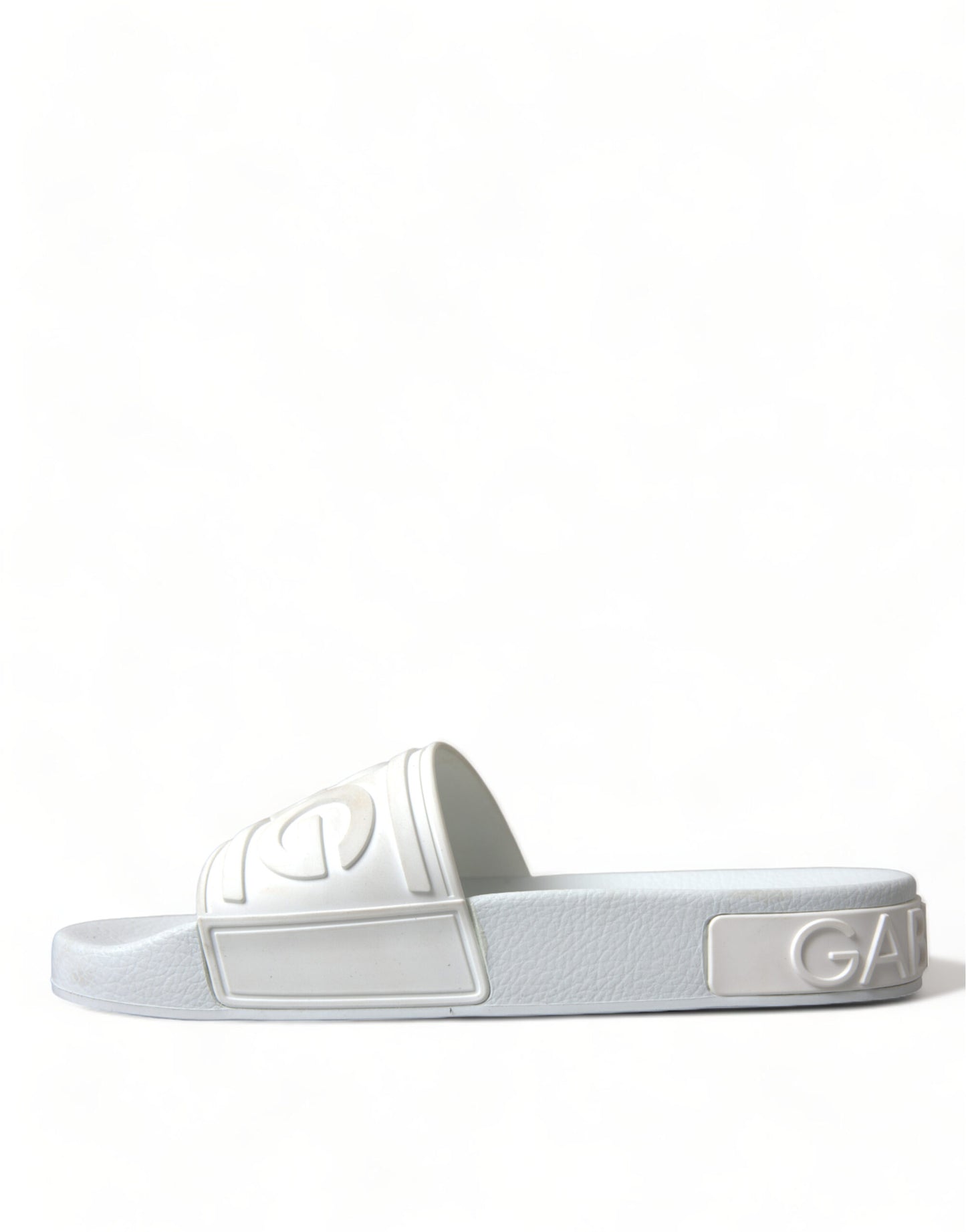 Dolce &amp; Gabbana Sandales en caoutchouc blanc Diapositives Chaussures de plage