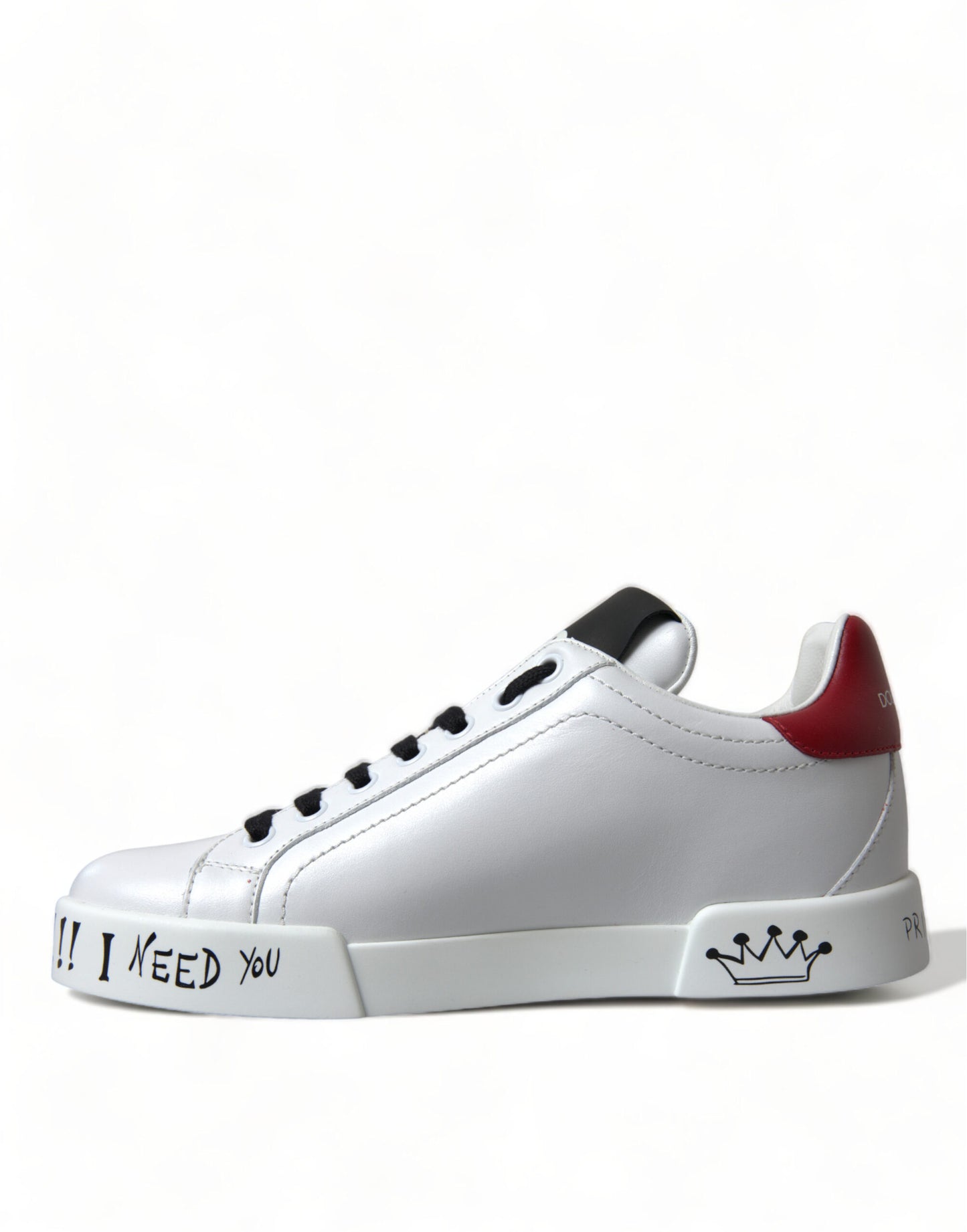 Dolce &amp; Gabbana White Love Patch Portofino Classic Sneakers Schuhe