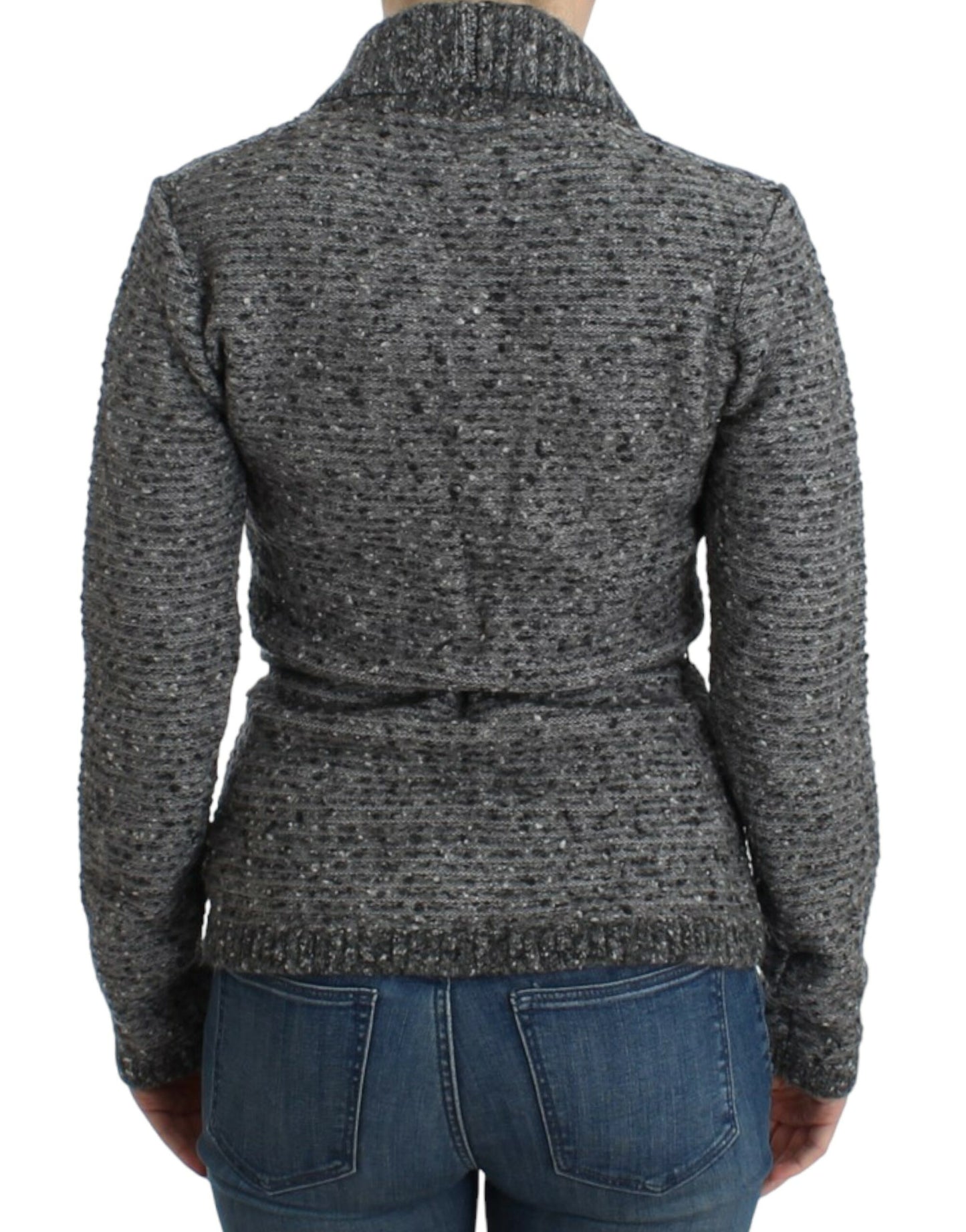 Cavalli Cardigan tricoté en laine gris