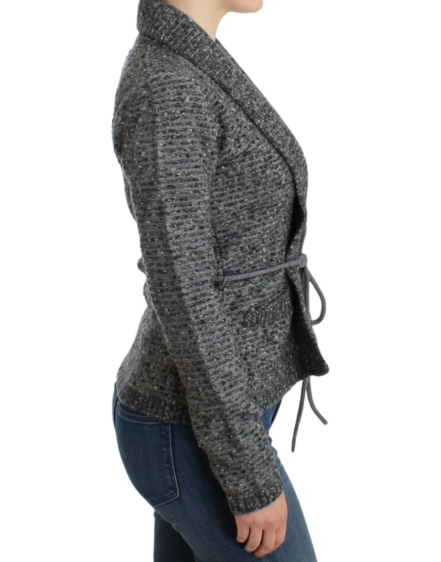 Cavalli Cardigan tricoté en laine gris