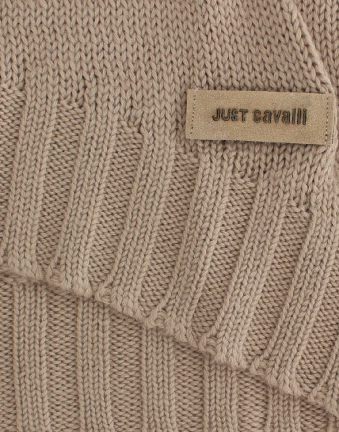 Cavalli Pull en laine tricoté beige