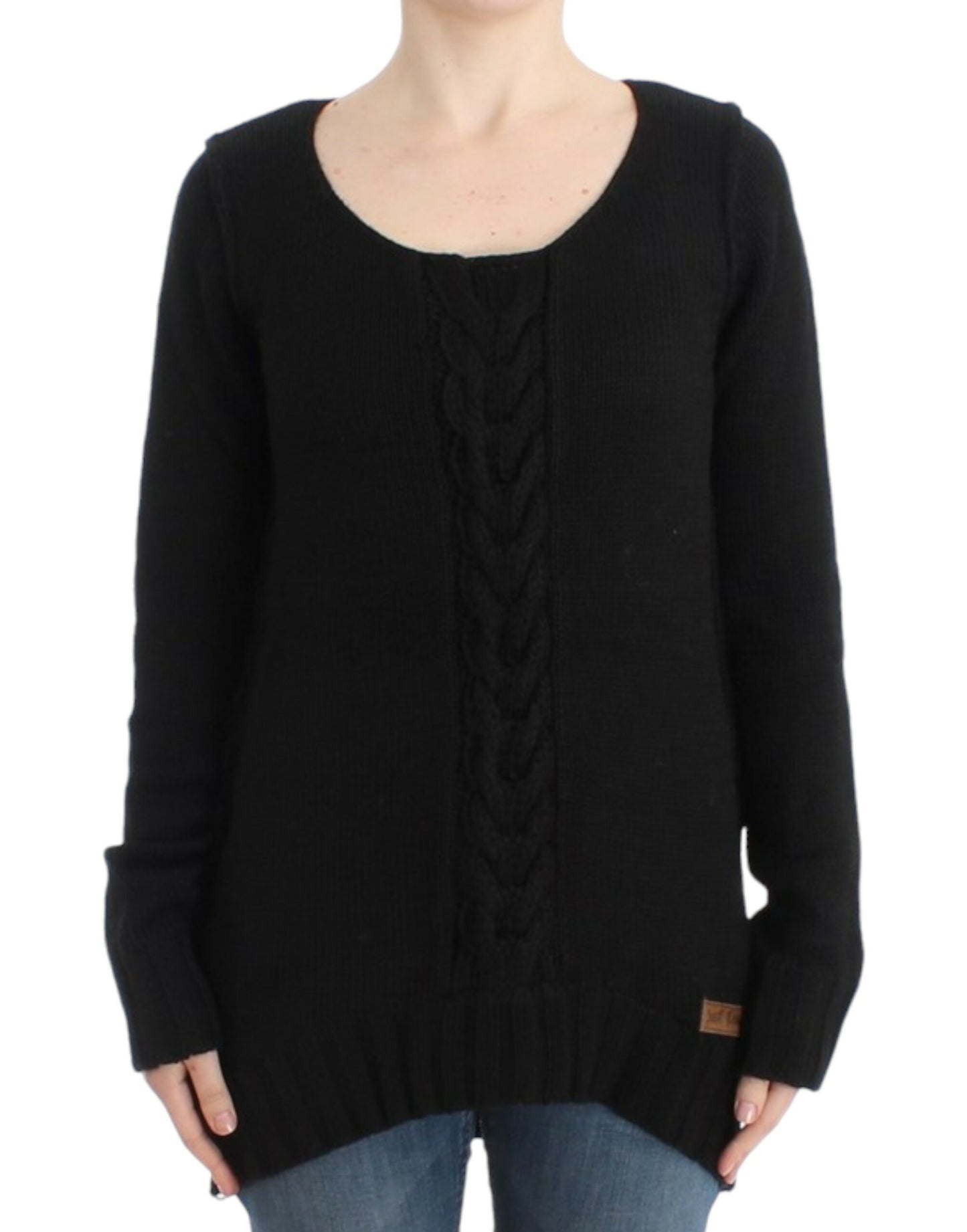 Cavalli Pull en laine tricoté noir