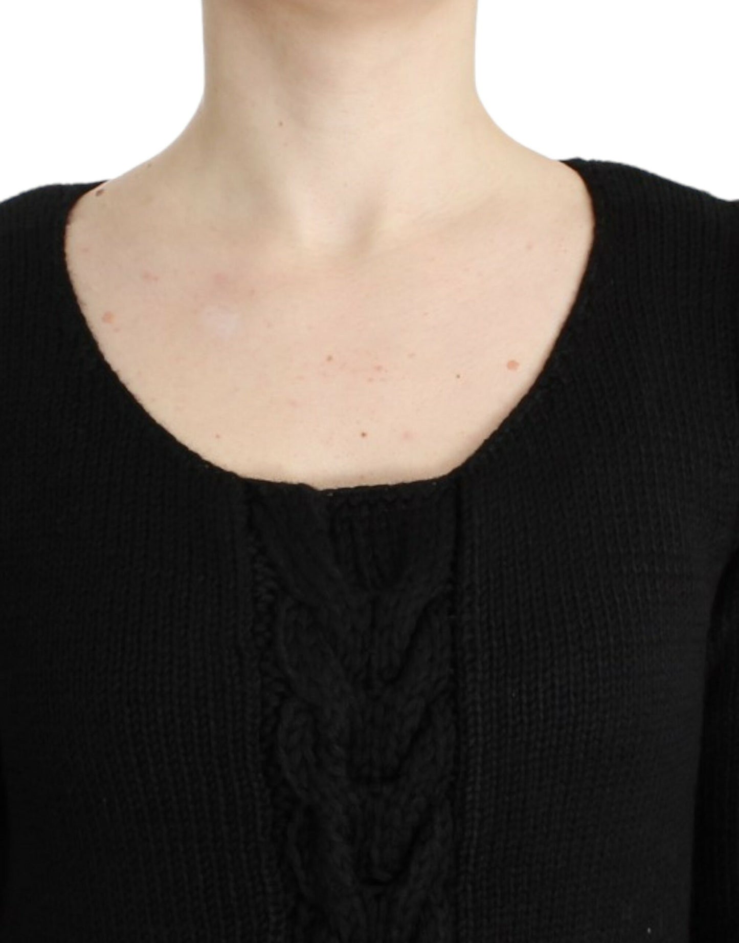 Cavalli Pull en laine tricoté noir