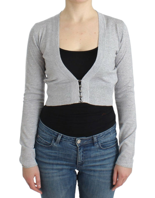 Cavalli Cardigan court en laine gris