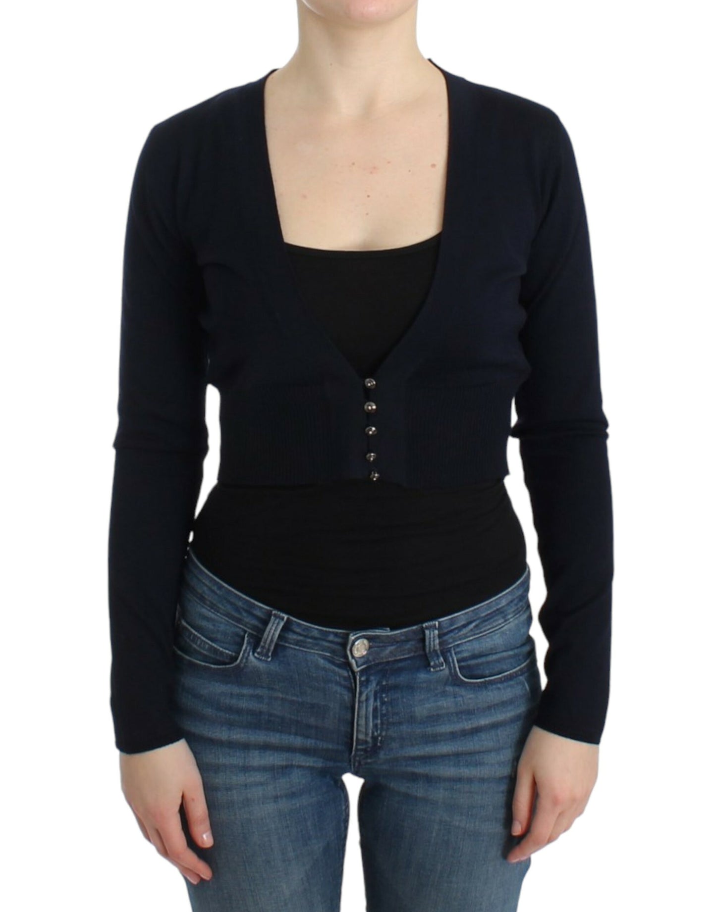 Cavalli Cardigan court en laine noir