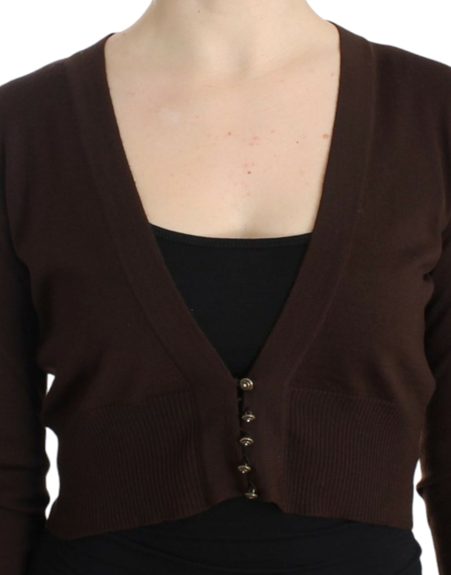 Cardigan court en laine Cavalli Brown