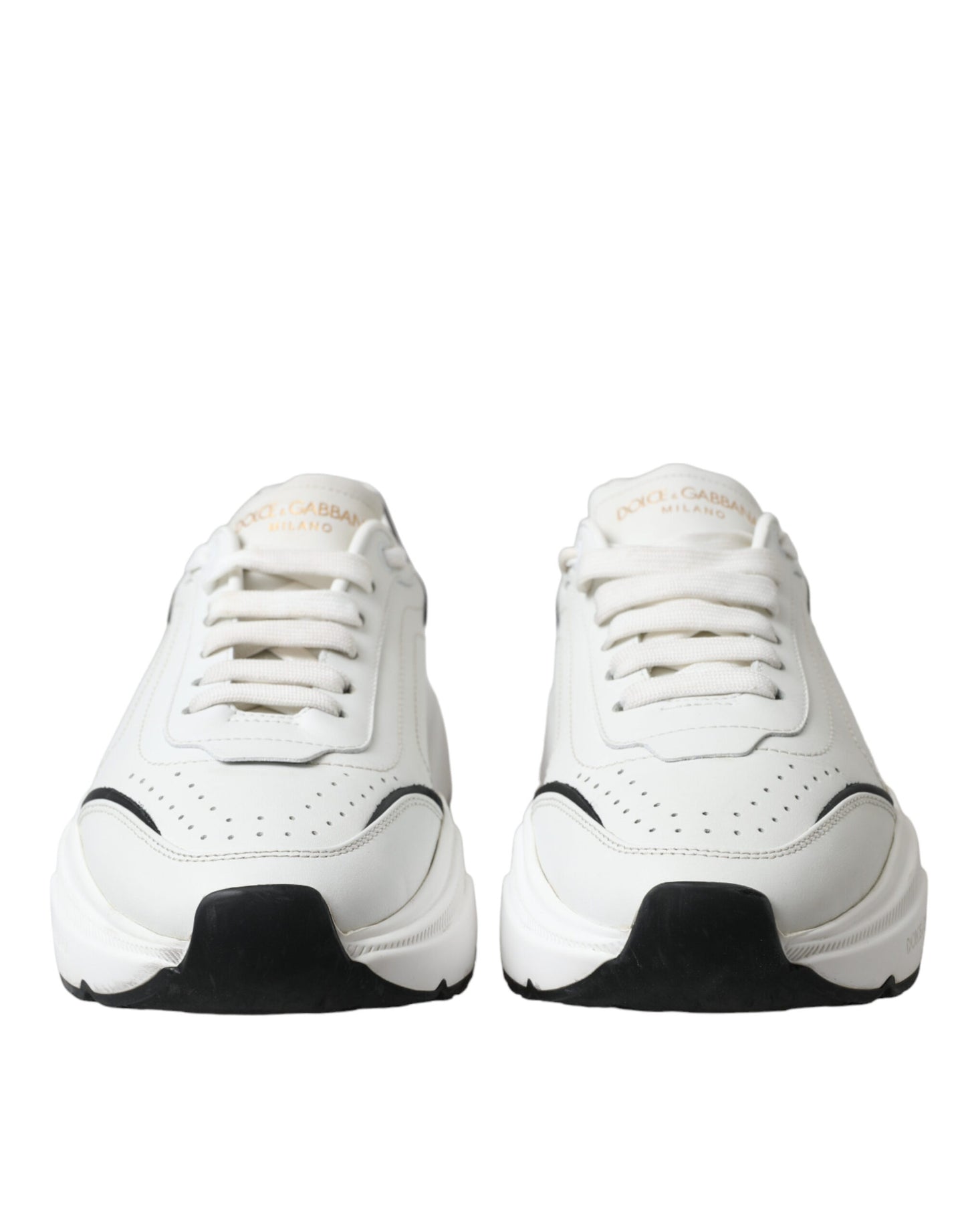 Dolce &amp; Gabbana Blanc Noir Low Top Daymaster Baskets Chaussures