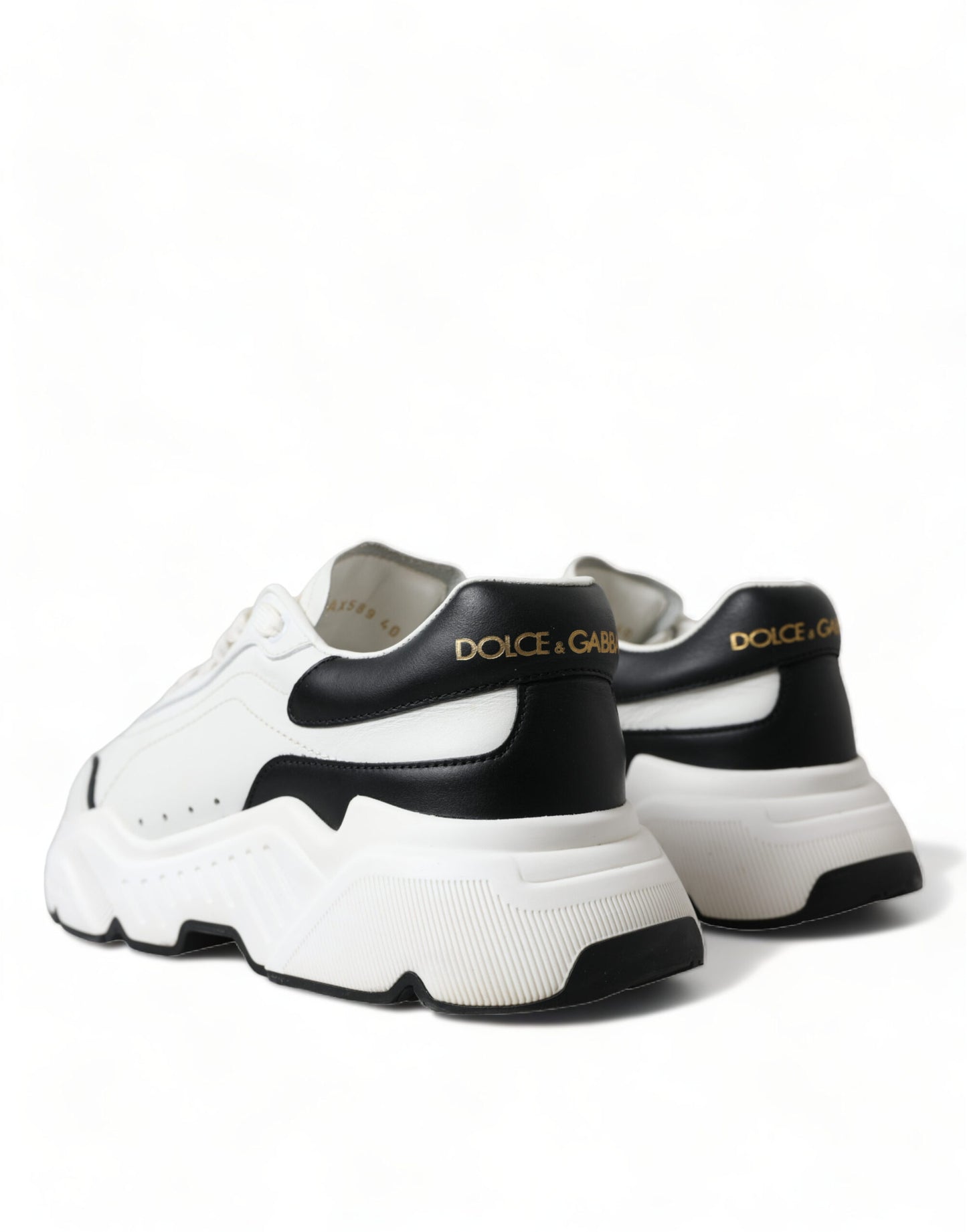 Dolce &amp; Gabbana Blanc Noir Low Top Daymaster Baskets Chaussures