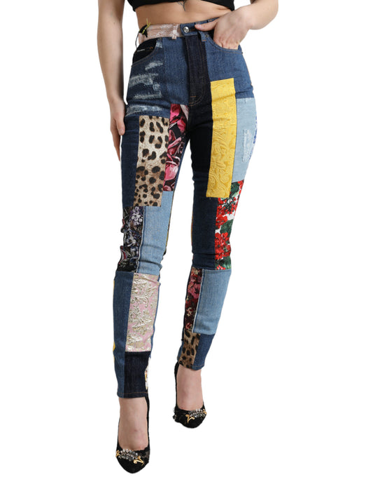 Dolce &amp; Gabbana Jean skinny GRACE patchwork multicolore