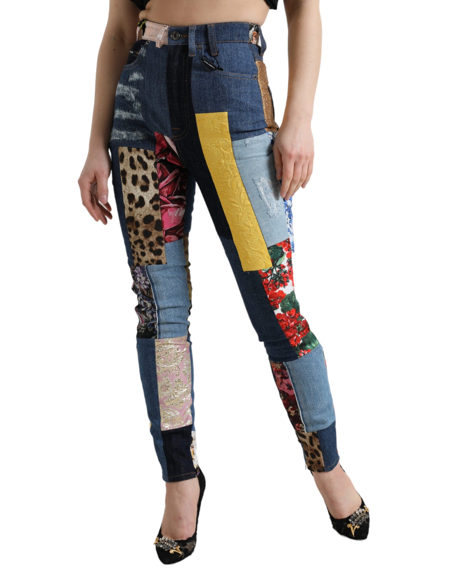 Dolce &amp; Gabbana Jean skinny GRACE patchwork multicolore