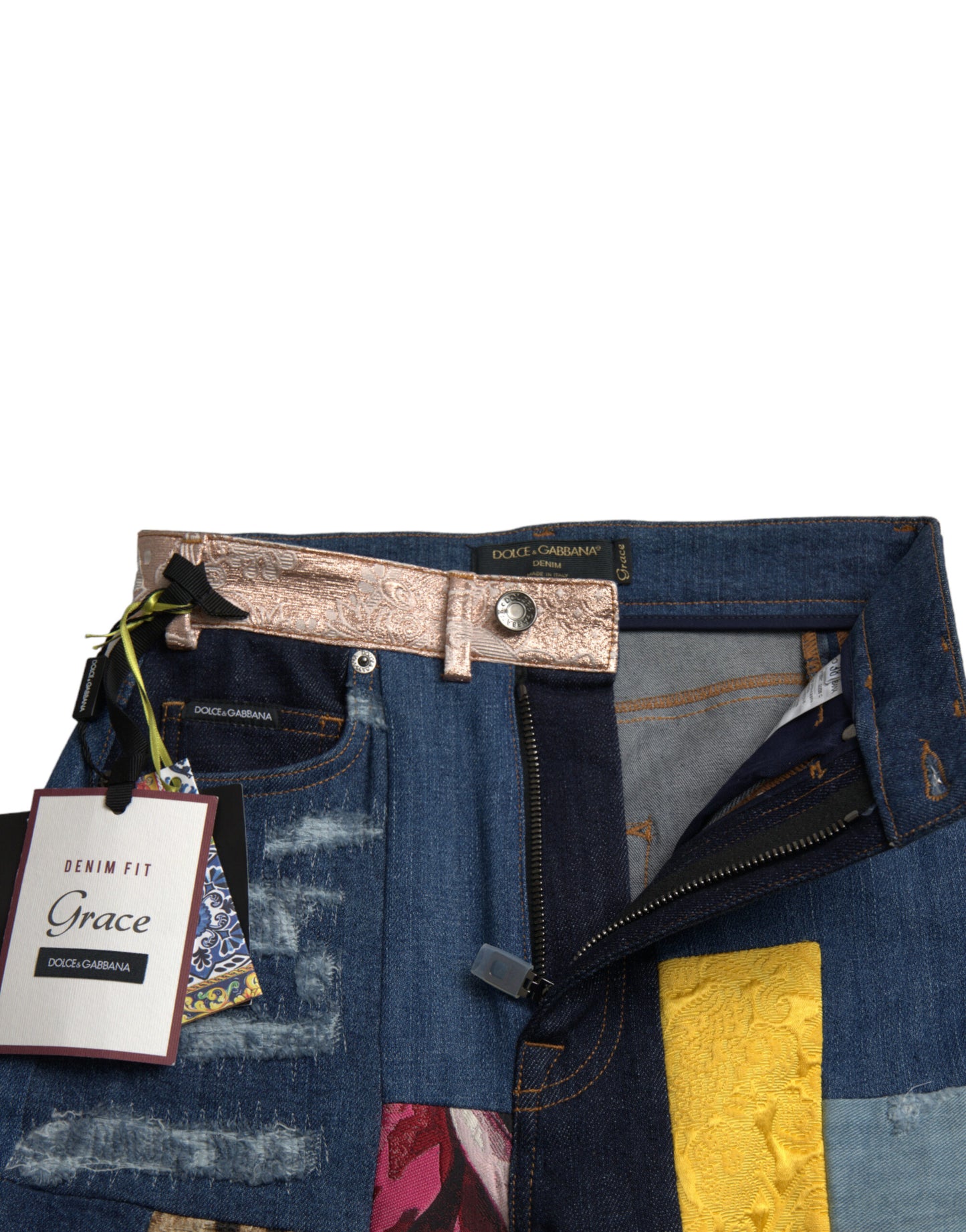 Dolce &amp; Gabbana Mehrfarbige Patchwork-Jeans GRACE Skinny Denim