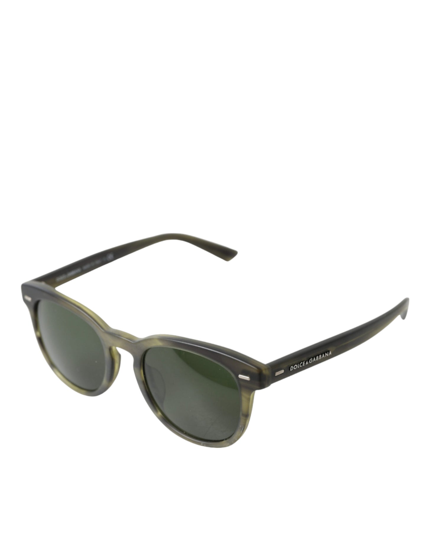 Dolce &amp; Gabbana Lunettes de soleil à monture havane en acétate vert avec lentilles DG4245F