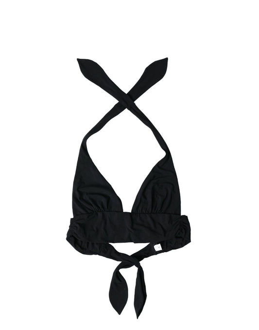 Dolce &amp; Gabbana Bikini haut à licou en nylon extensible noir