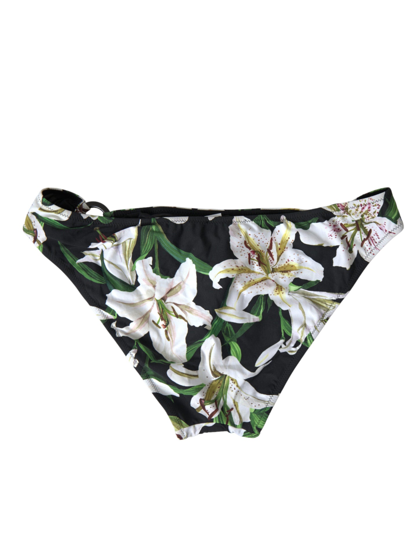 Dolce &amp; Gabbana Badeanzug-Bikini mit schwarzem Lily-Print