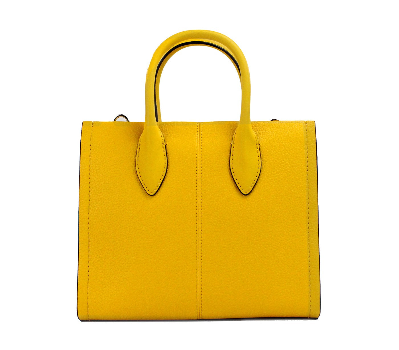 Michael Kors Mirella Petit sac fourre-tout en cuir jaune jasmin avec fermeture éclair sur le dessus