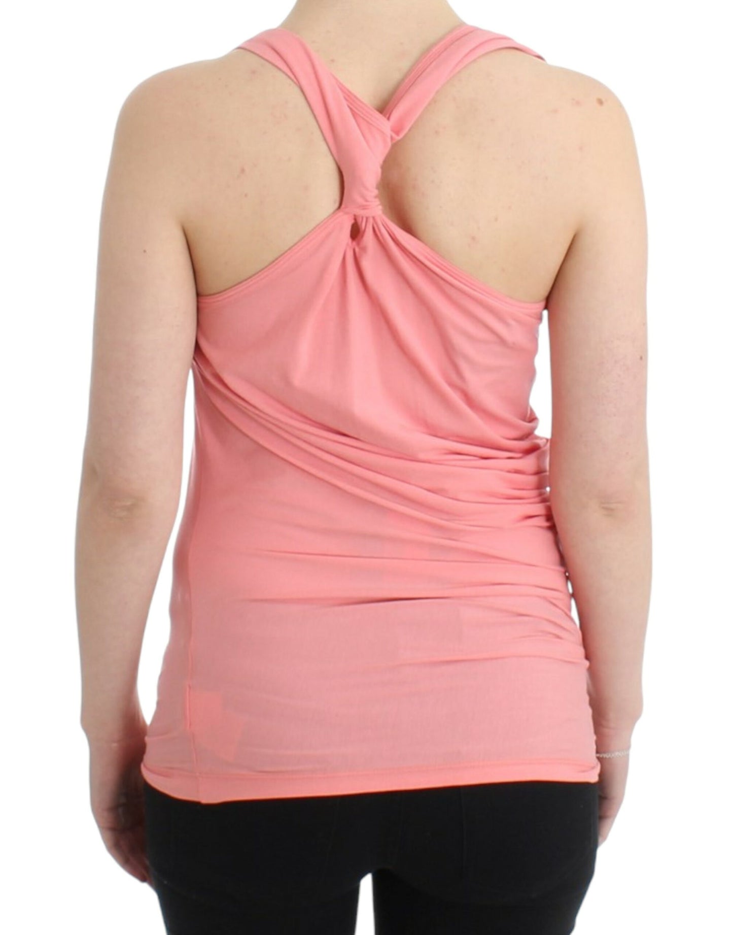 Cavalli Rosa Baumwoll-Tanktop