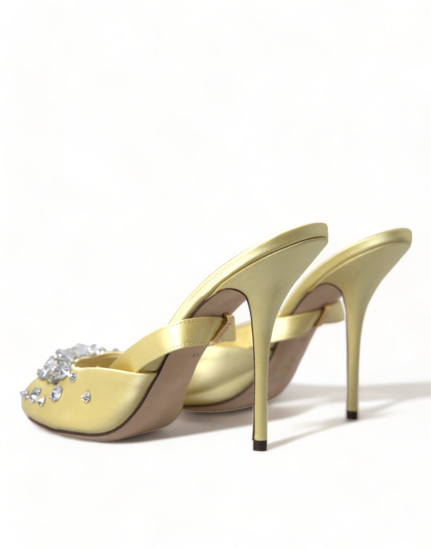 Sandales Mary Janes en cristal satiné jaune Dolce &amp; Gabbana