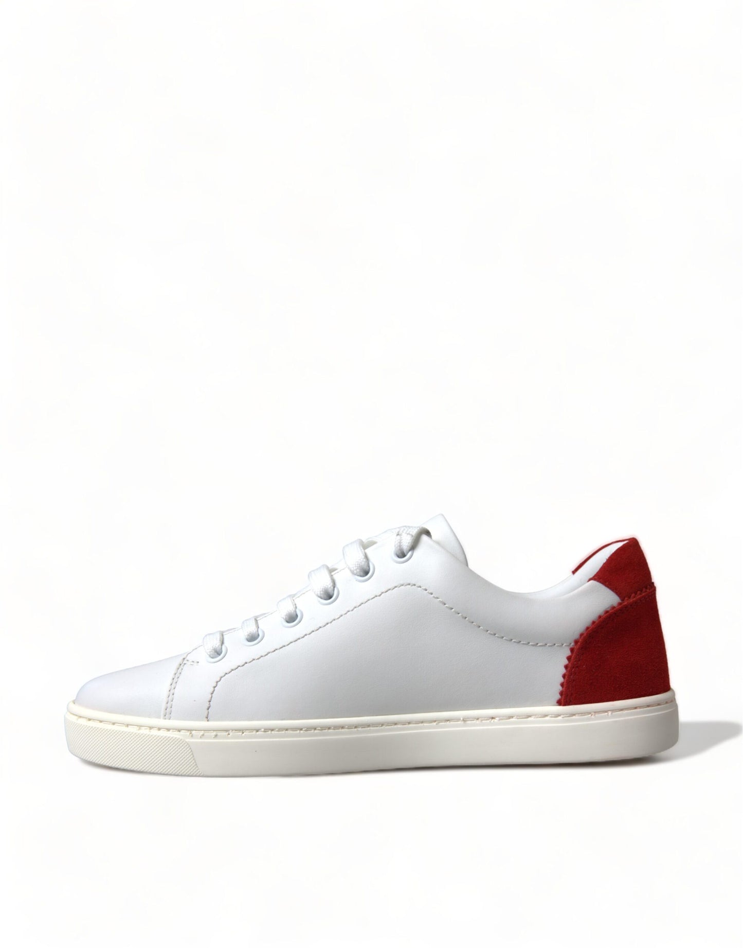 Dolce &amp; Gabbana Baskets basses en cuir blanc rouge