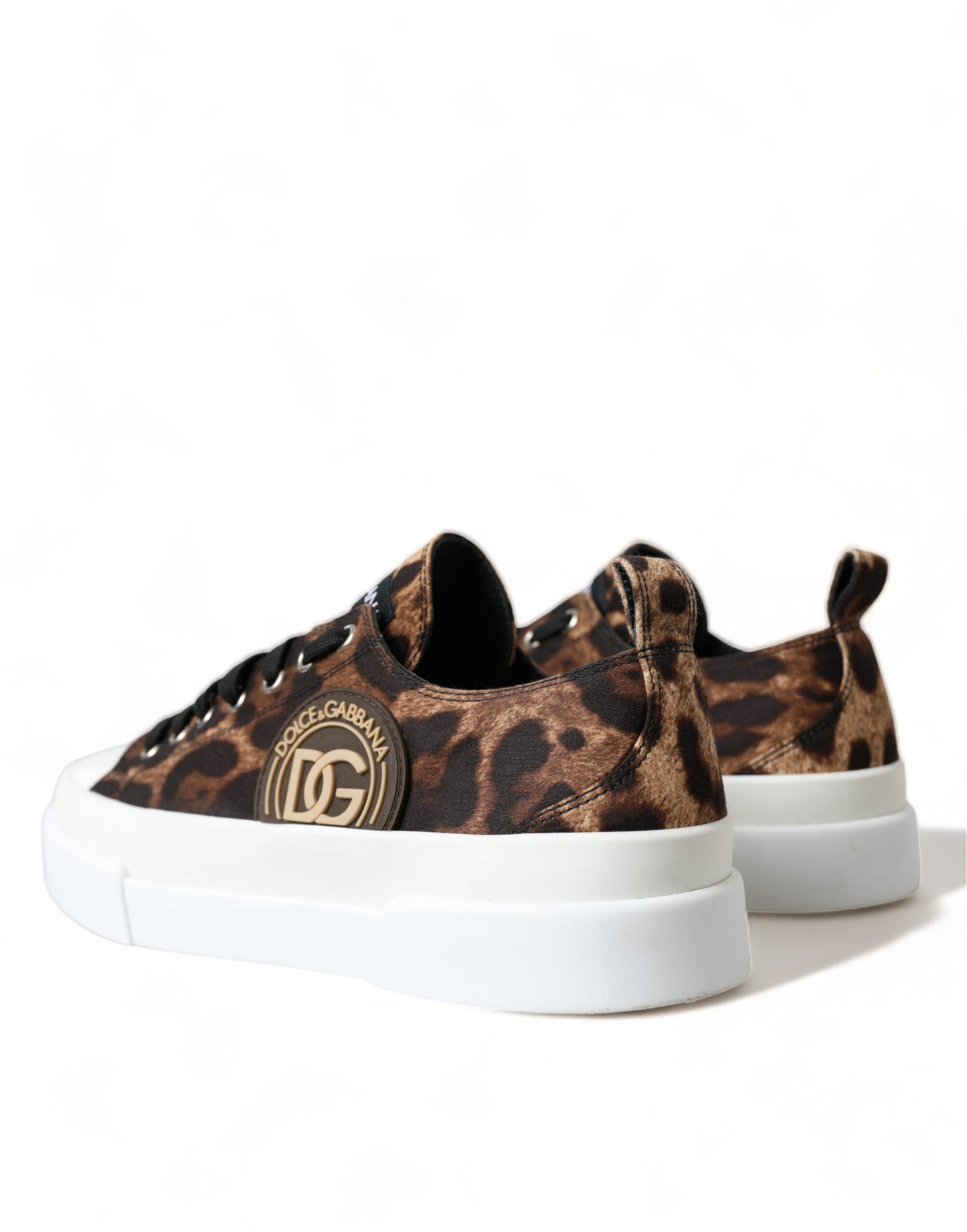 Dolce &amp; Gabbana Brown Leopard Canvas Sneakers Schuhe