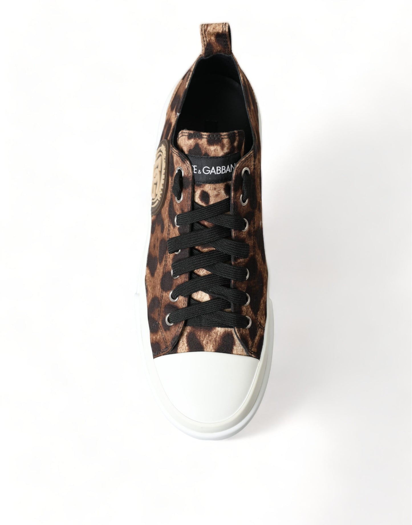 Dolce &amp; Gabbana Brown Leopard Canvas Sneakers Schuhe