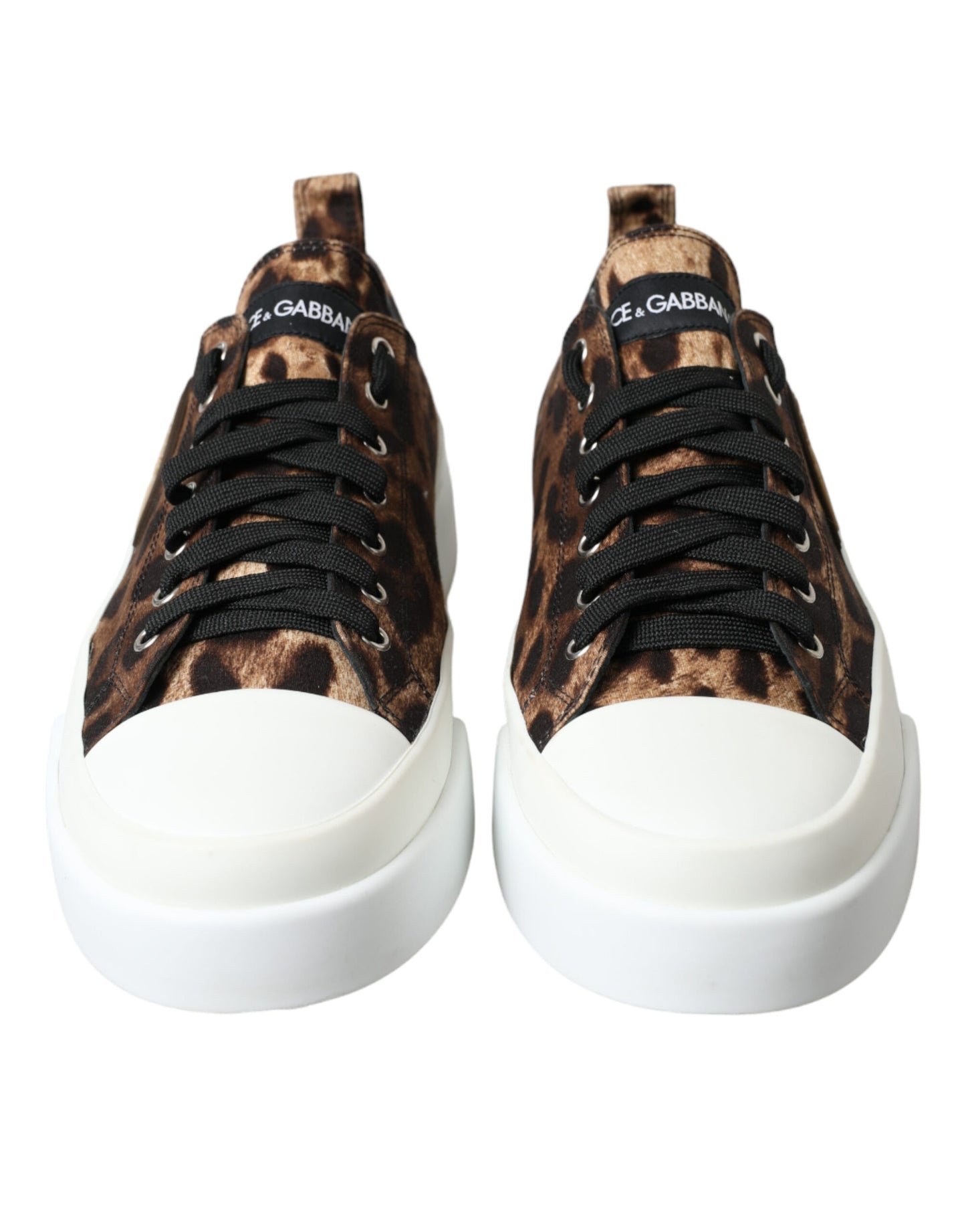 Dolce &amp; Gabbana Brown Leopard Canvas Sneakers Schuhe