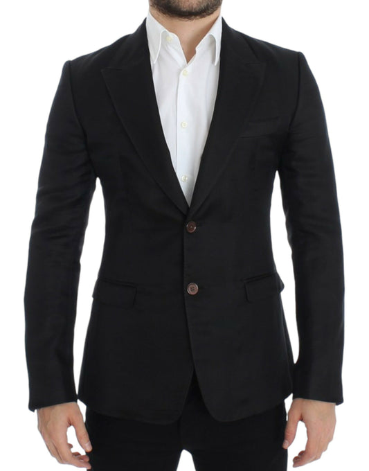 Dolce &amp; Gabbana Blazer slim en soie noire