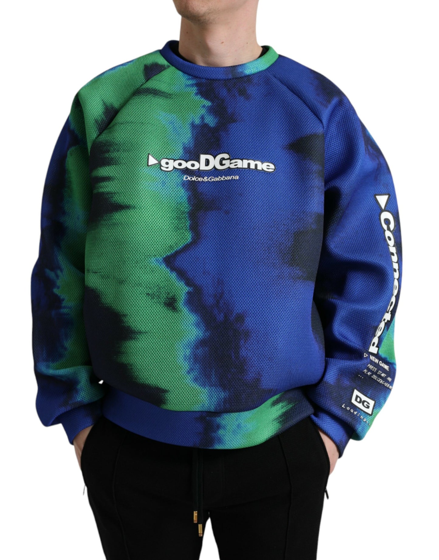 Dolce &amp; Gabbana Pull à col rond avec logo multicolore