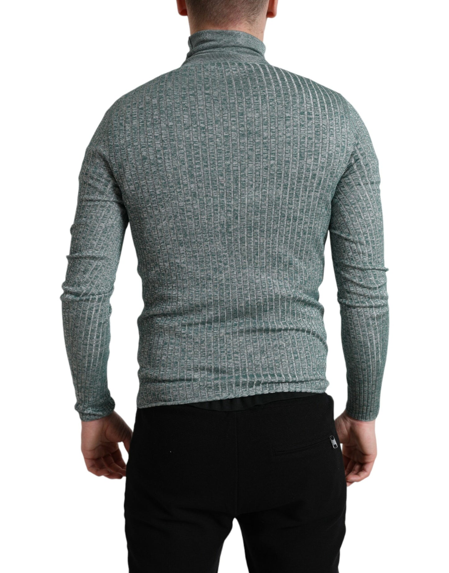 Dolce &amp; Gabbana Rollkragenpullover aus grünem Polyester