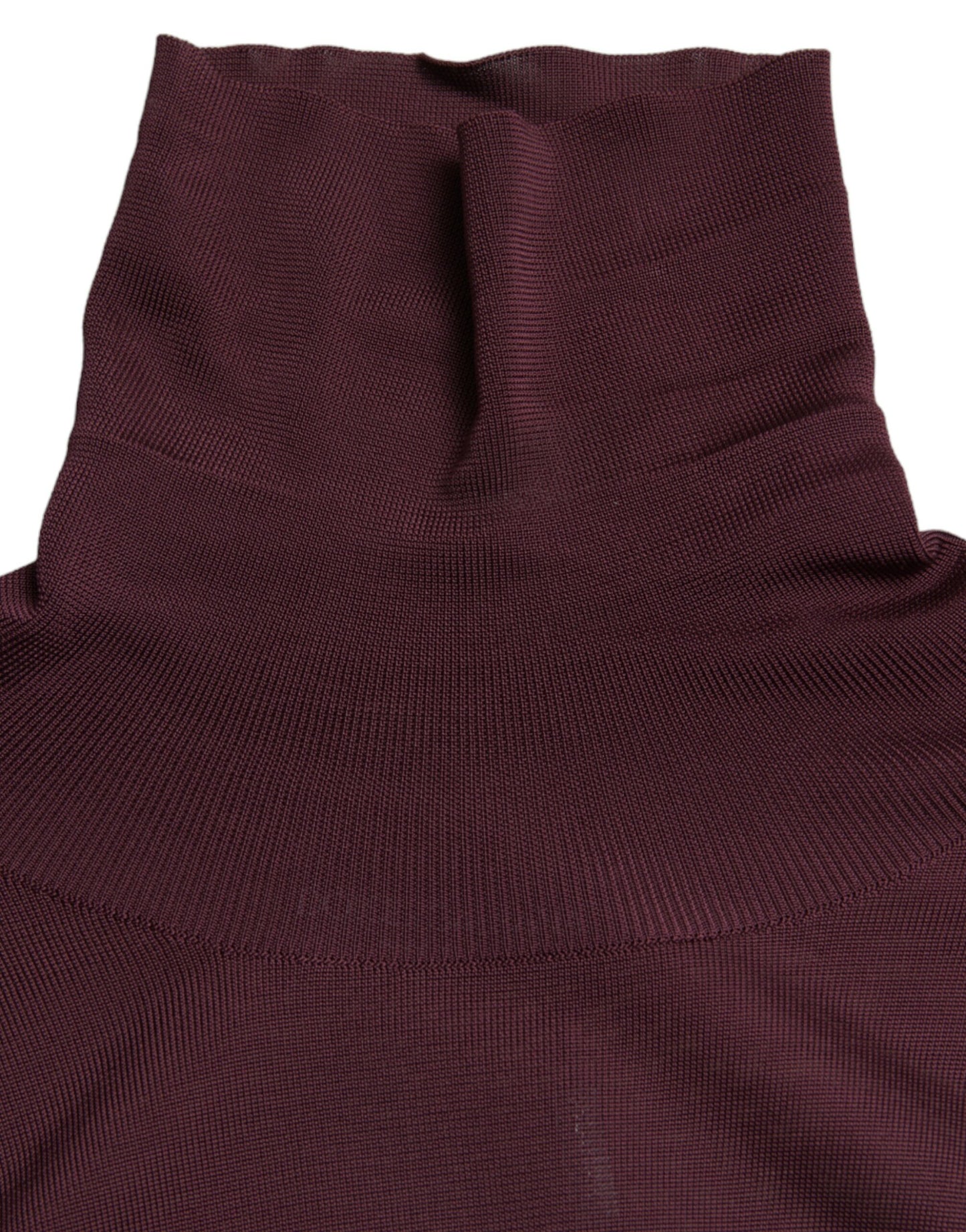 Dolce & Gabbana Maroon Turtleneck Viscose Sweater