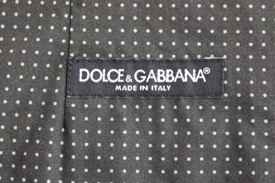 Dolce &amp; Gabbana Robe grise à pois Gilet Gilet Weste