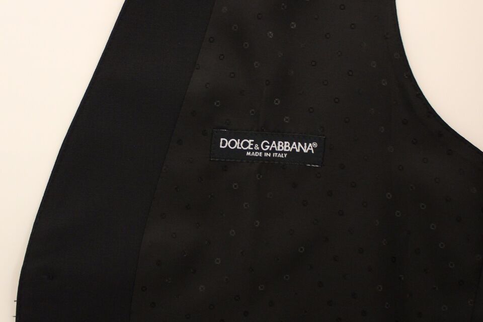 Dolce &amp; Gabbana Blazer en laine et soie stretch noir