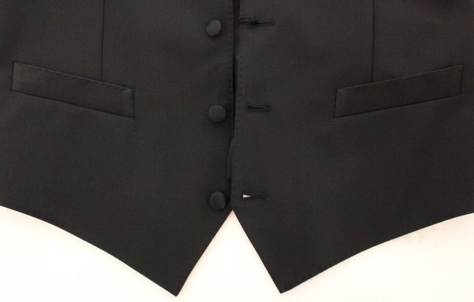 Dolce &amp; Gabbana Blazer en laine et soie stretch noir