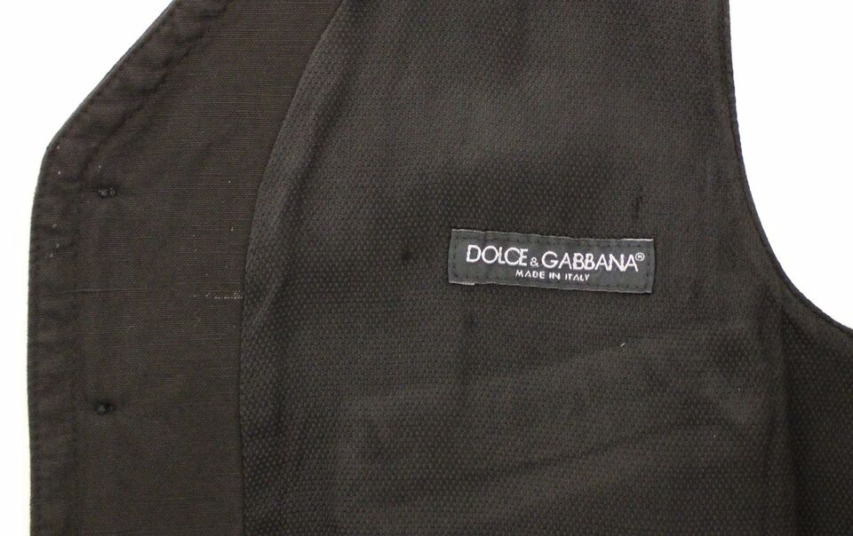 Dolce &amp; Gabbana Blazer en coton et lin noir