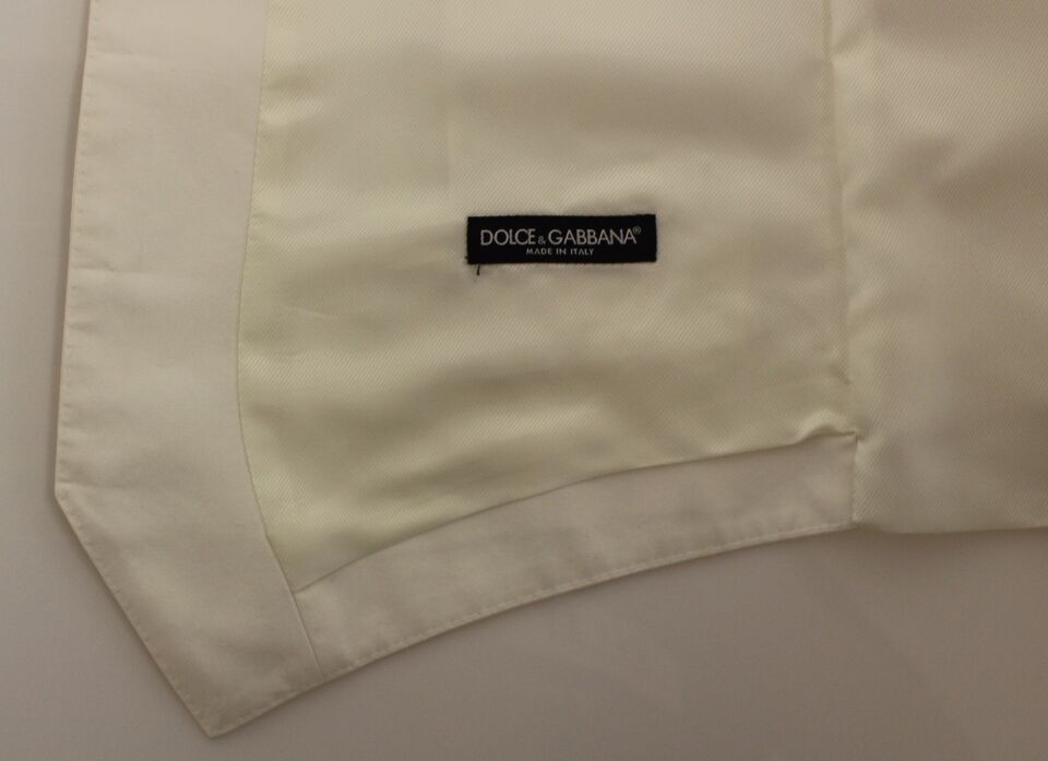 Dolce &amp; Gabbana Blazer en coton et soie mélangés blanc