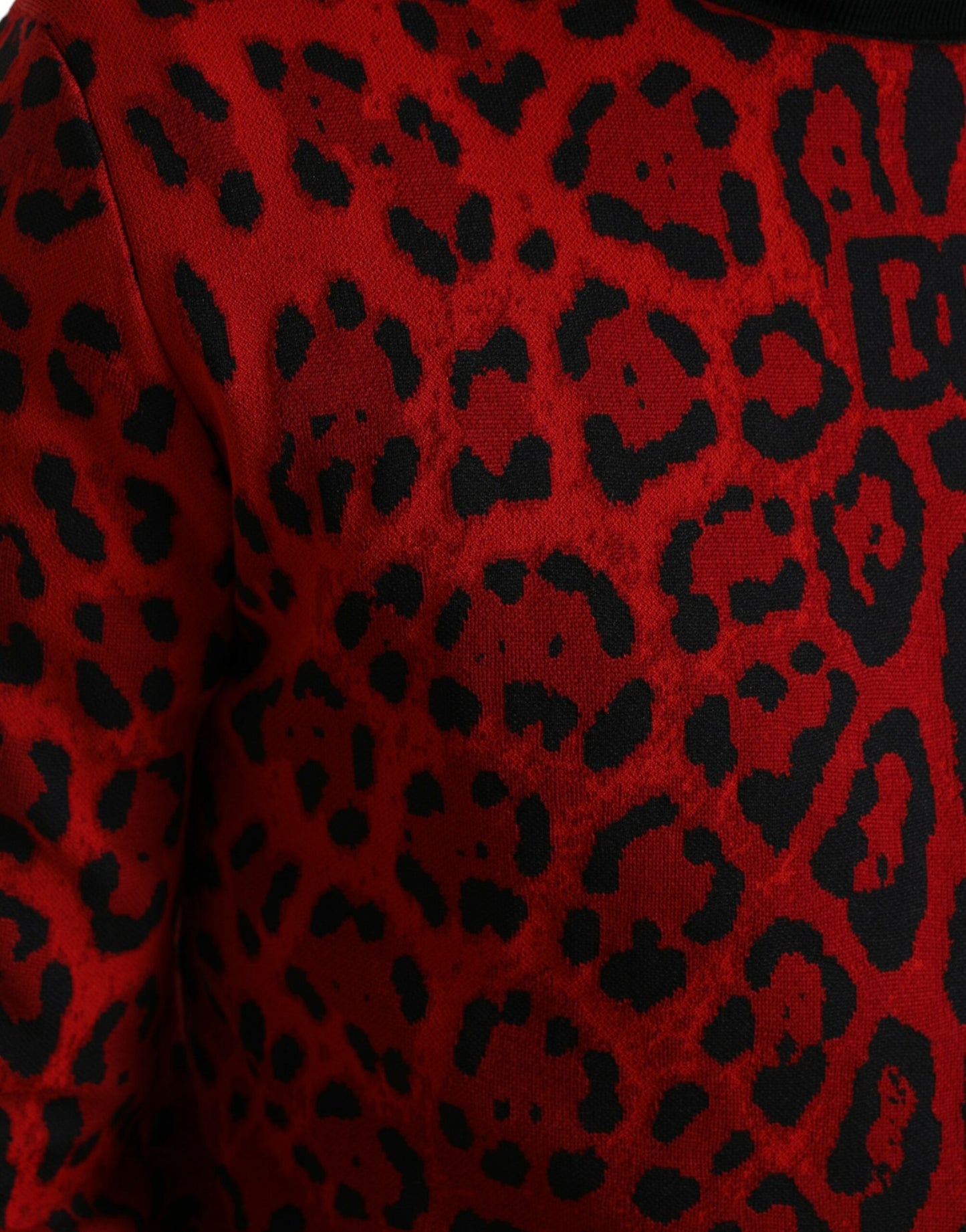 Dolce &amp; Gabbana Pull à col roulé rouge à imprimé léopard