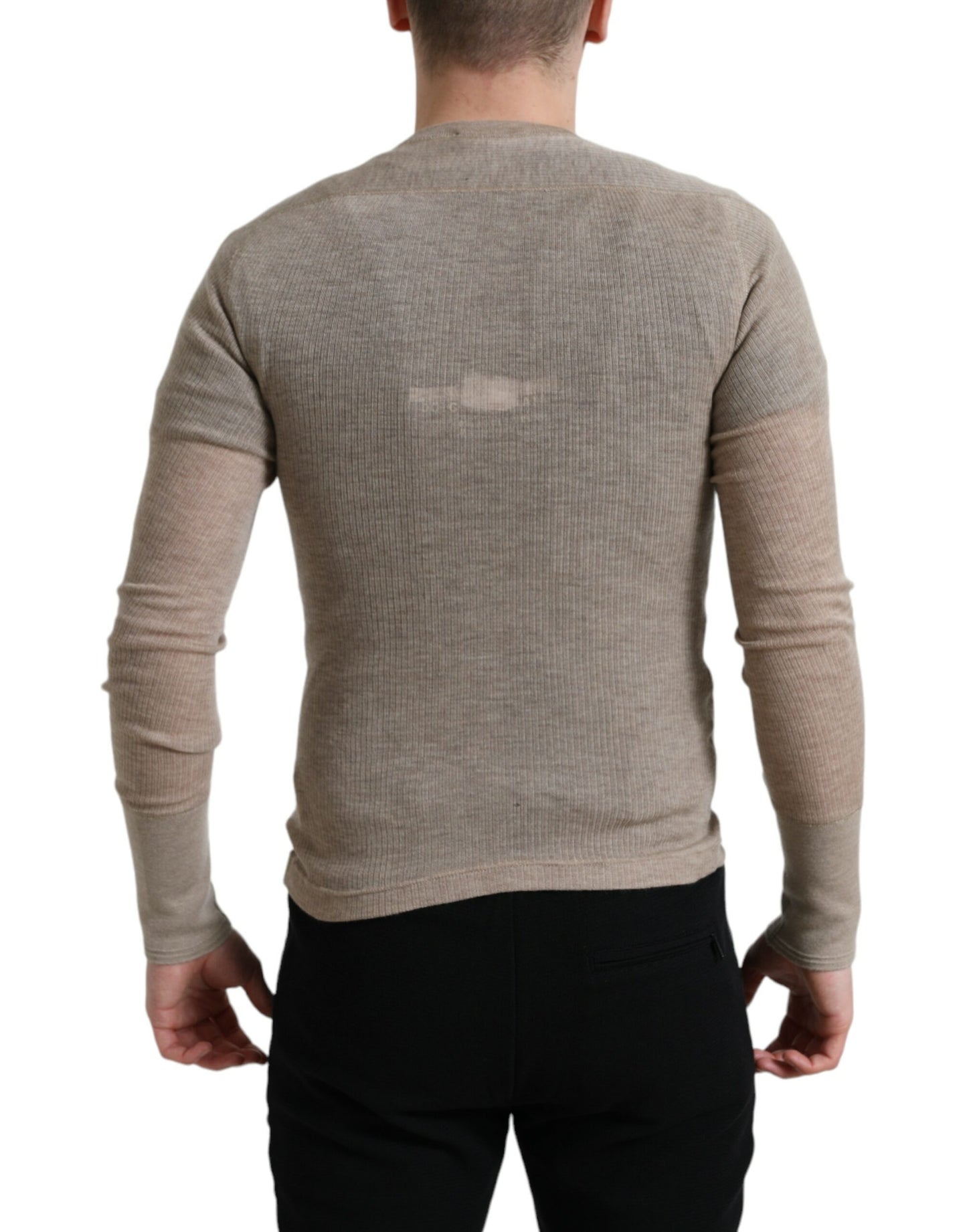 Dolce &amp; Gabbana Henley Pullover Beige Kaschmirpullover