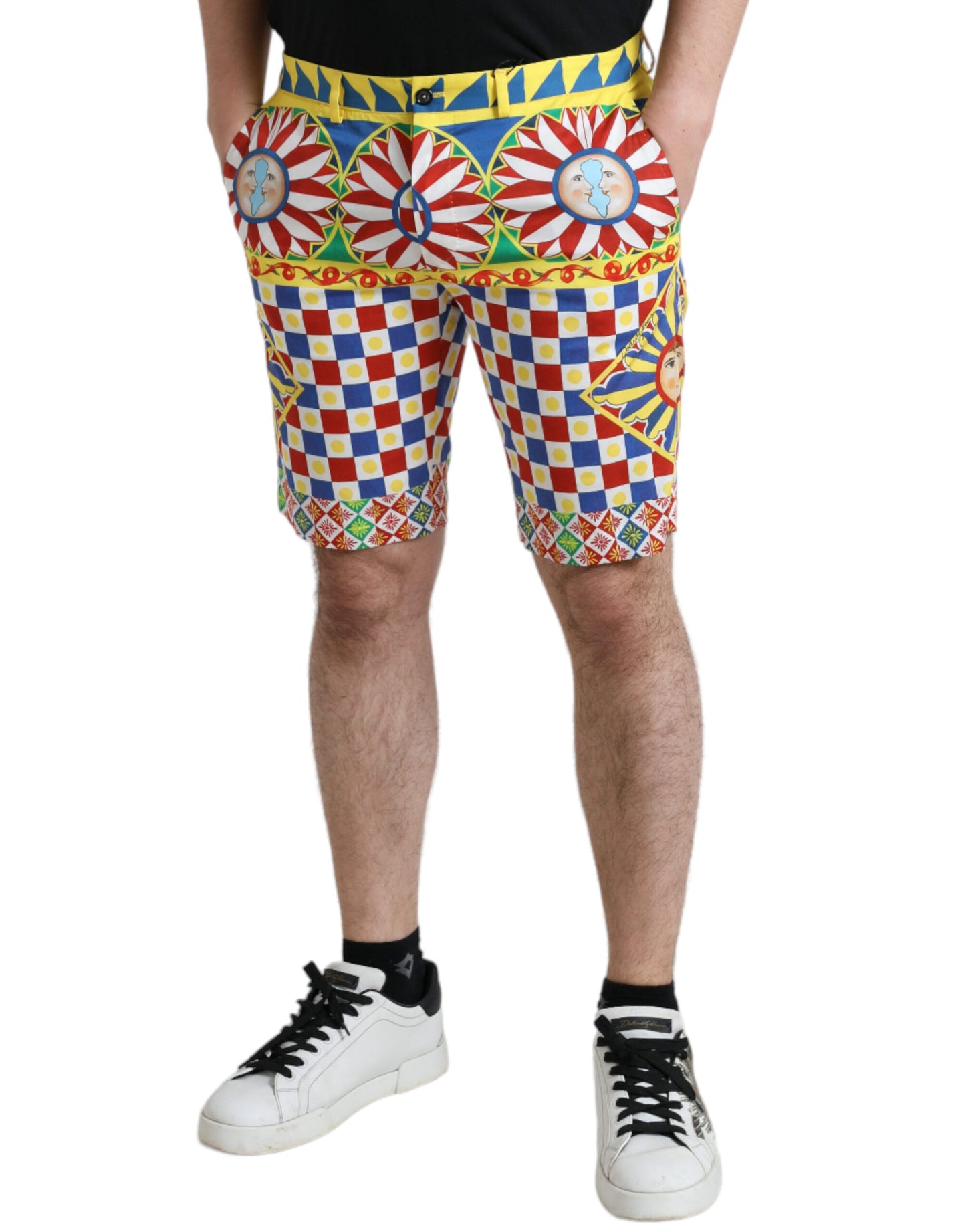 Dolce & Gabbana Multicolor Print Bermuda Shorts