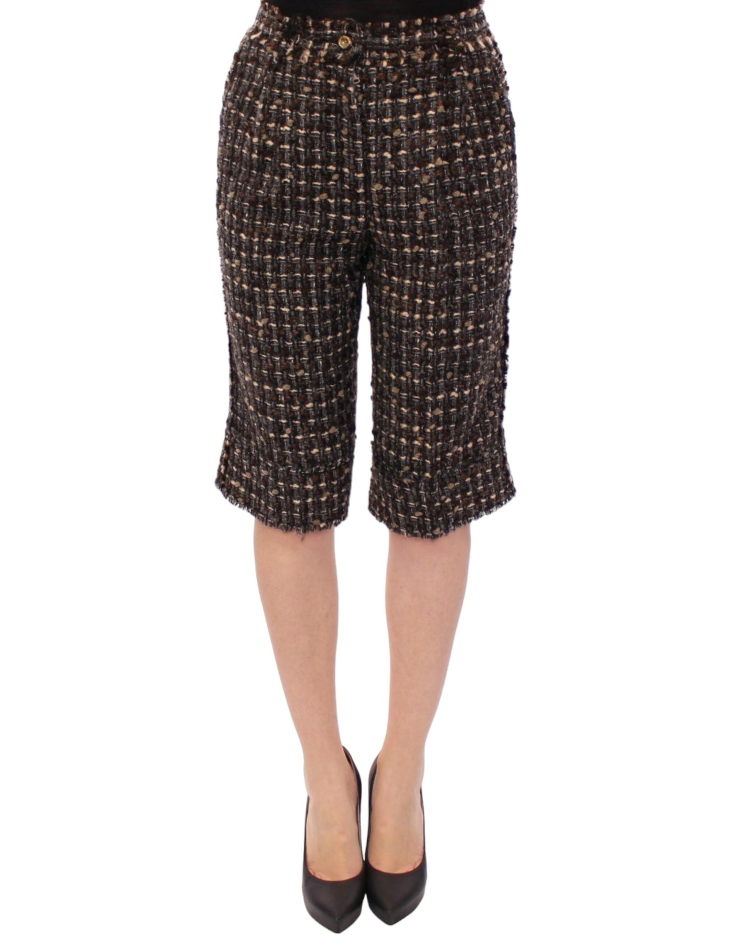 Dolce &amp; Gabbana Pantalon short en laine multicolore