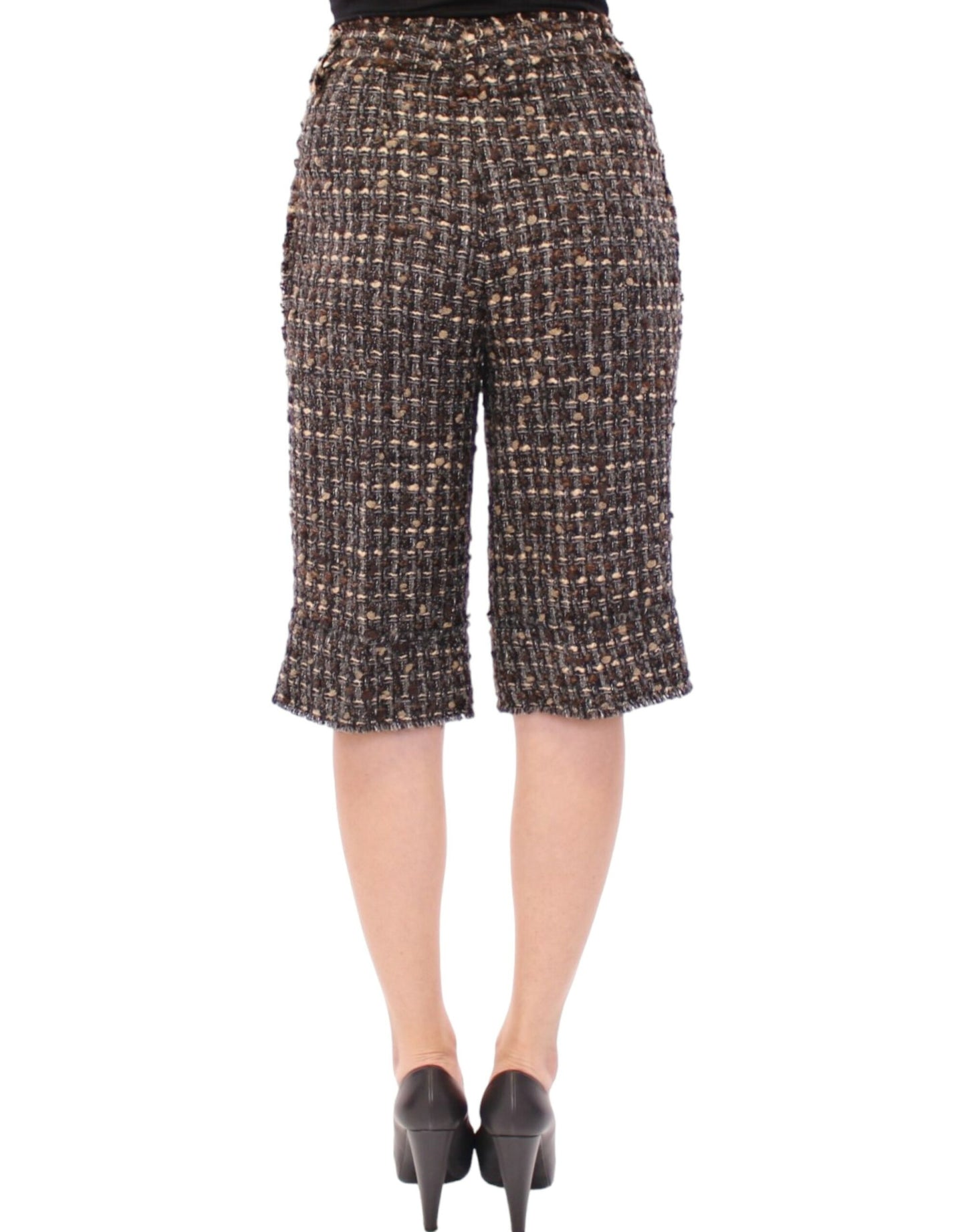 Dolce &amp; Gabbana Pantalon short en laine multicolore