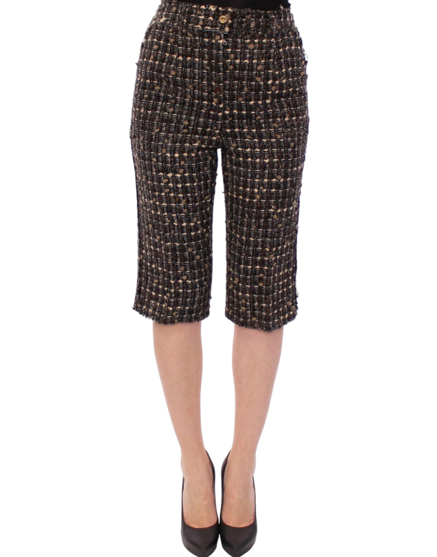 Dolce &amp; Gabbana Pantalon short en laine multicolore