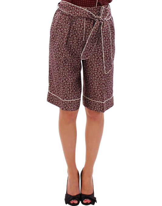 Dolce &amp; Gabbana Short en soie PYJAMA rouge