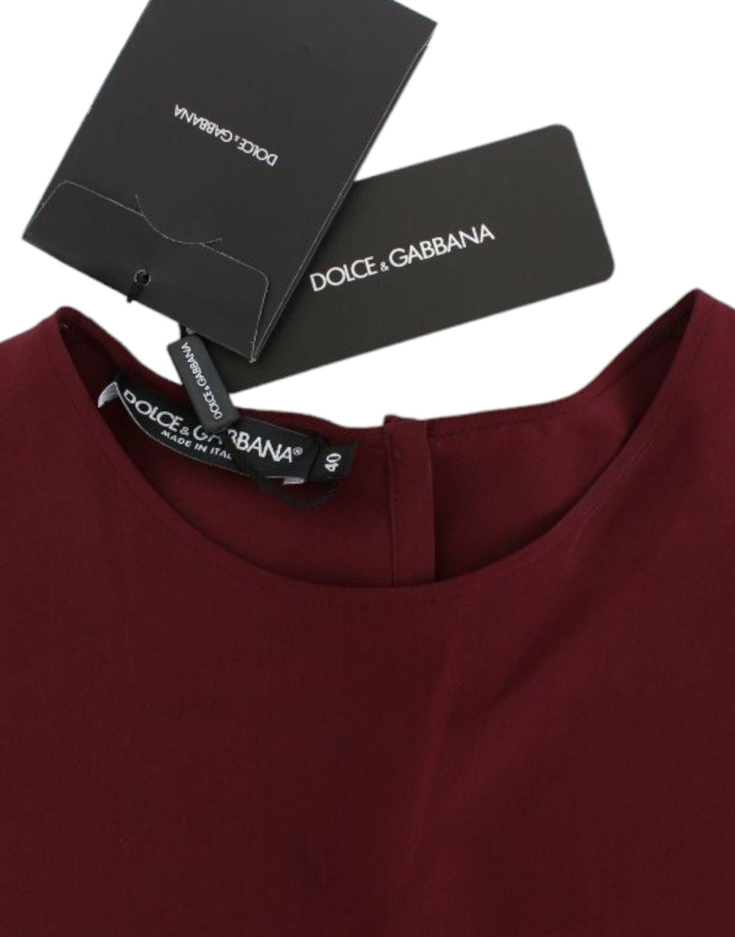 Dolce &amp; Gabbana Blouse en soie rouge à manches 3/4