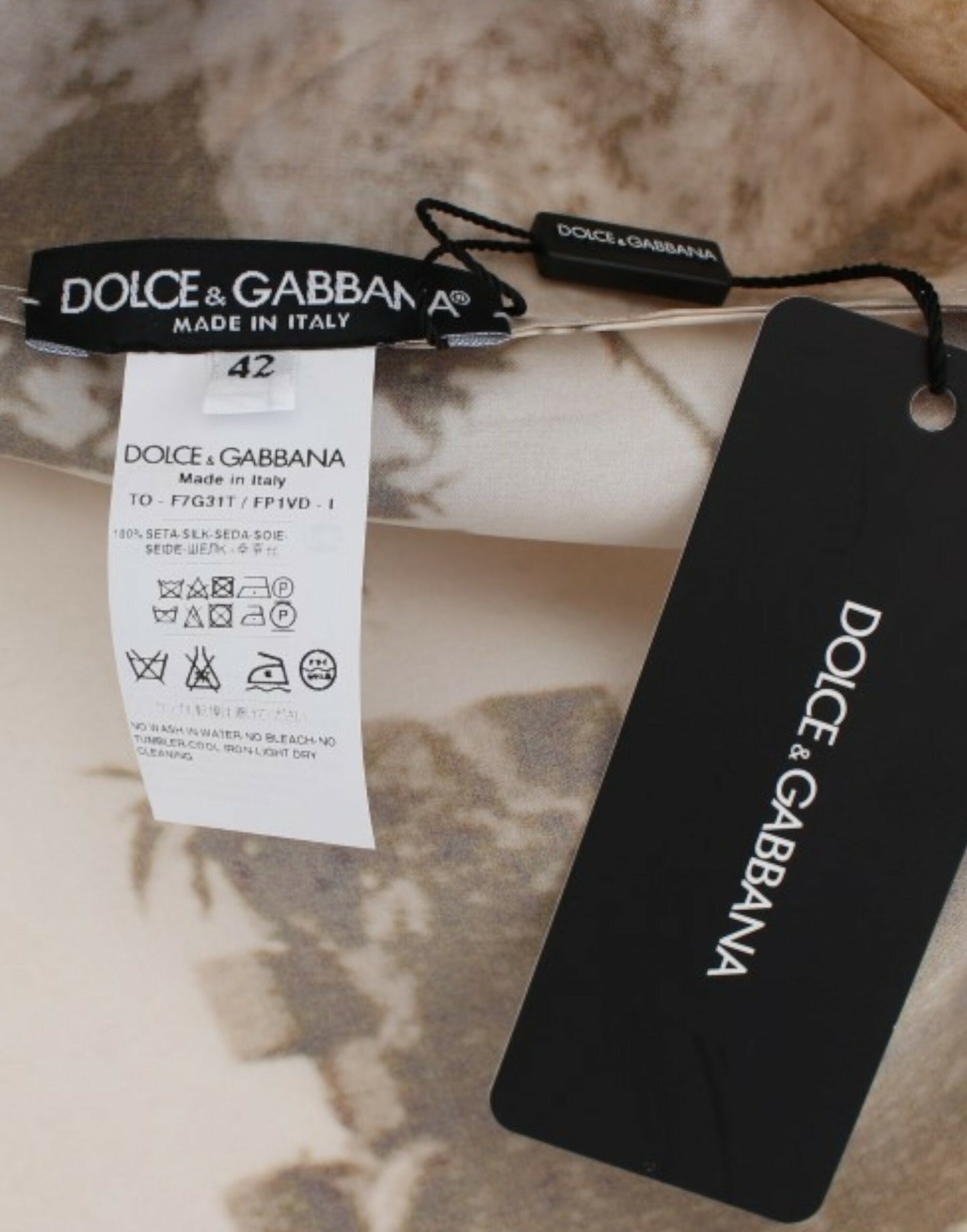 Dolce &amp; Gabbana Chemisier en soie Taormina marron